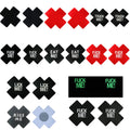 10 Pack Black Red Cross Pasties Letter Print Nippe Covers Black Luminous Pasties