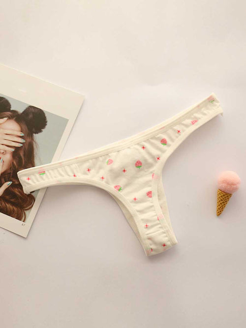 2 Pack Strawberry Thong Panty