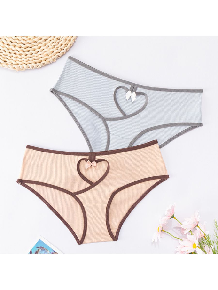 2 Pack Heart Cutout Briefs