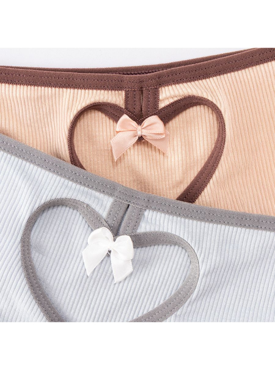 2 Pack Heart Cutout Briefs