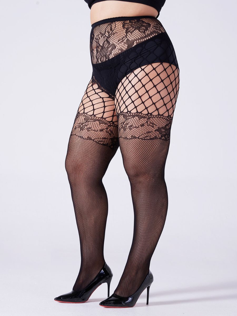 2 PCS Floral Lace Fishnet Pantyhose