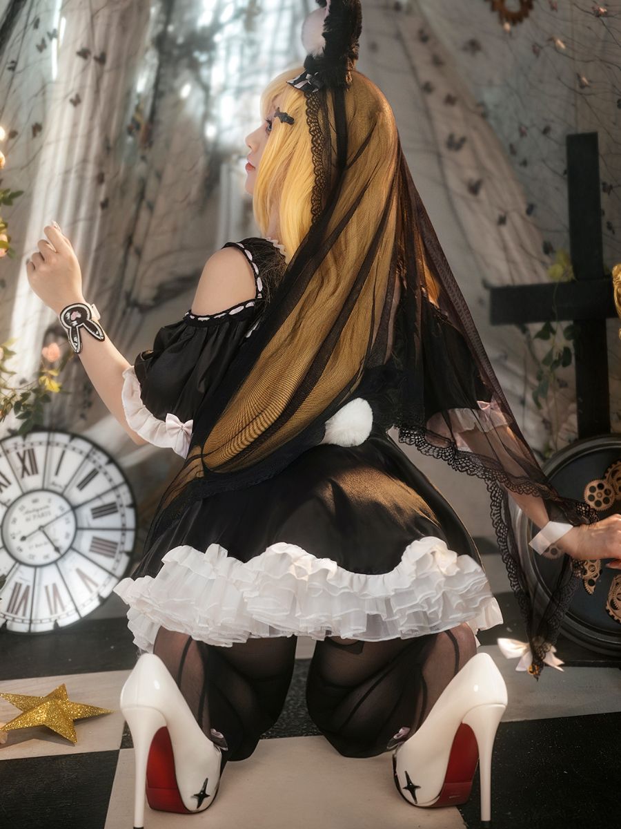 Black Lolita Bunny Cosplay Costume