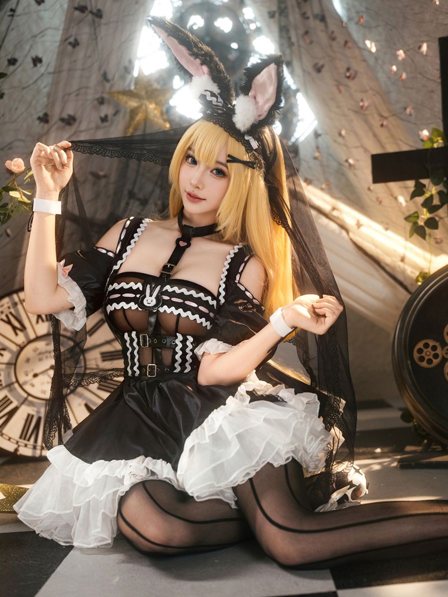 Black Lolita Bunny Cosplay Costume