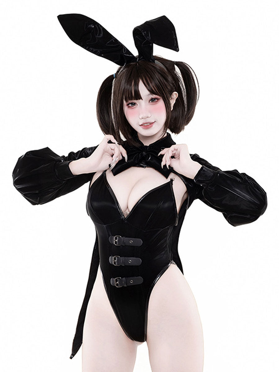 Latex Tuxedo Style Bunny Costume