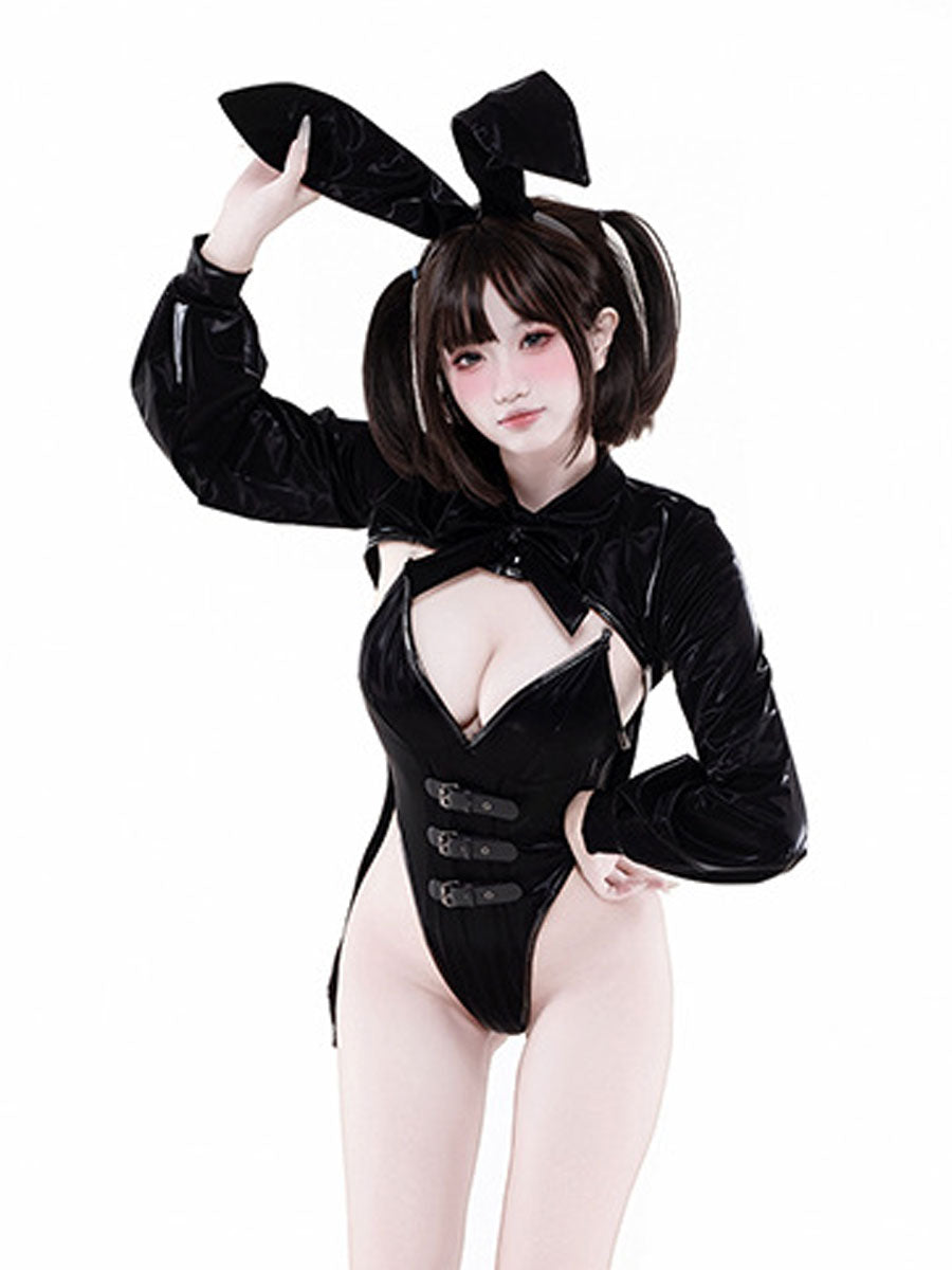 Latex Tuxedo Style Bunny Costume