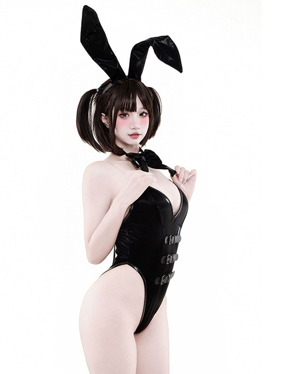 Latex Tuxedo Style Bunny Costume