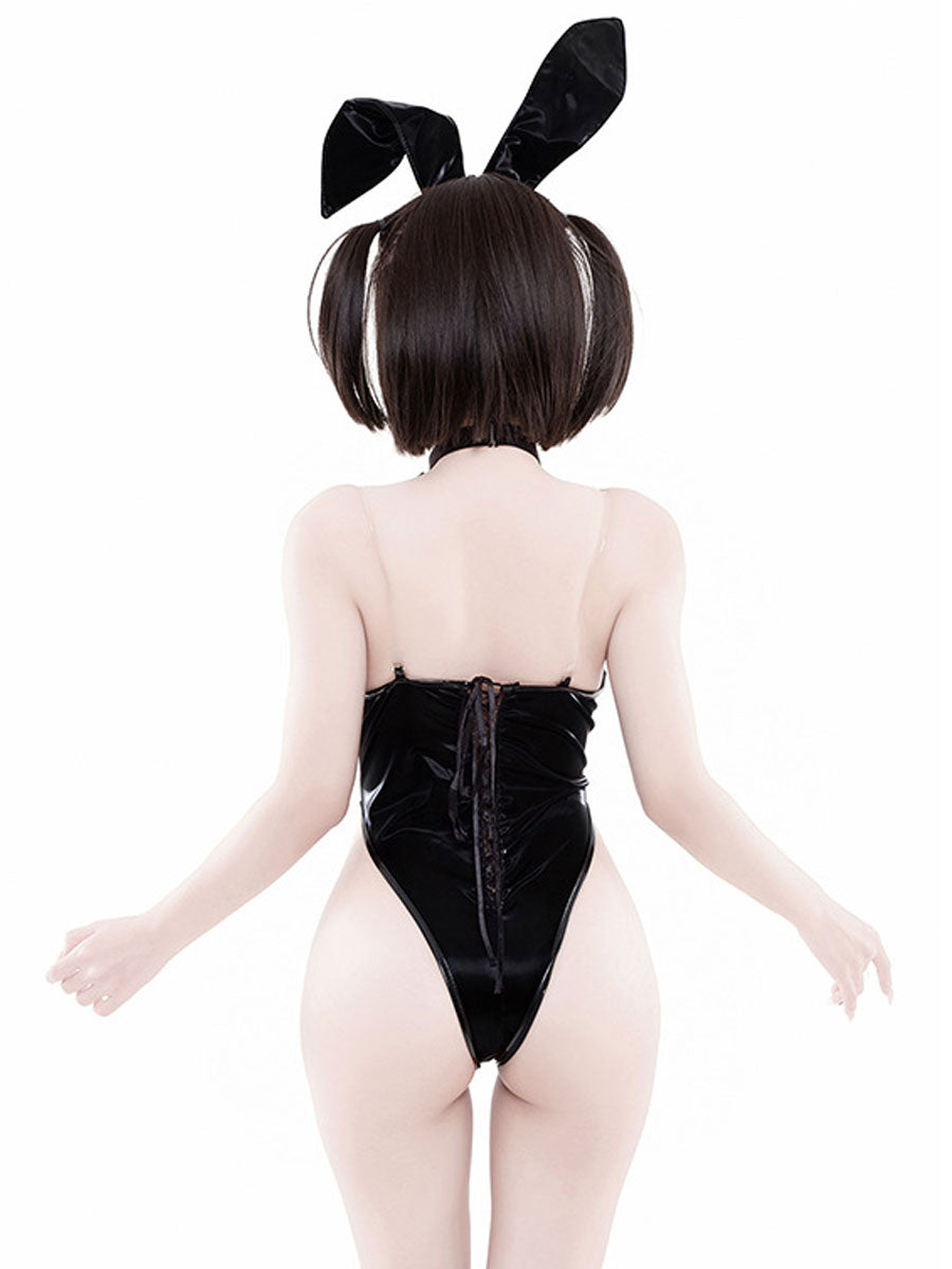 Latex Tuxedo Style Bunny Costume