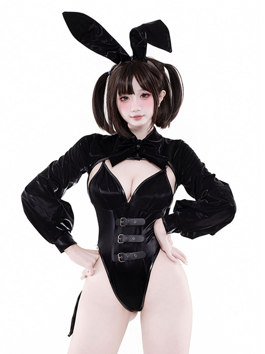 Latex Tuxedo Style Bunny Costume