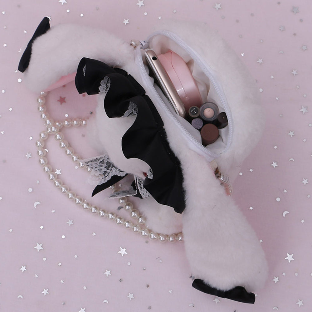 Plush Lolita Bunny Bag Crossbody Lace Bowkont Rabbit Handbag for Easter