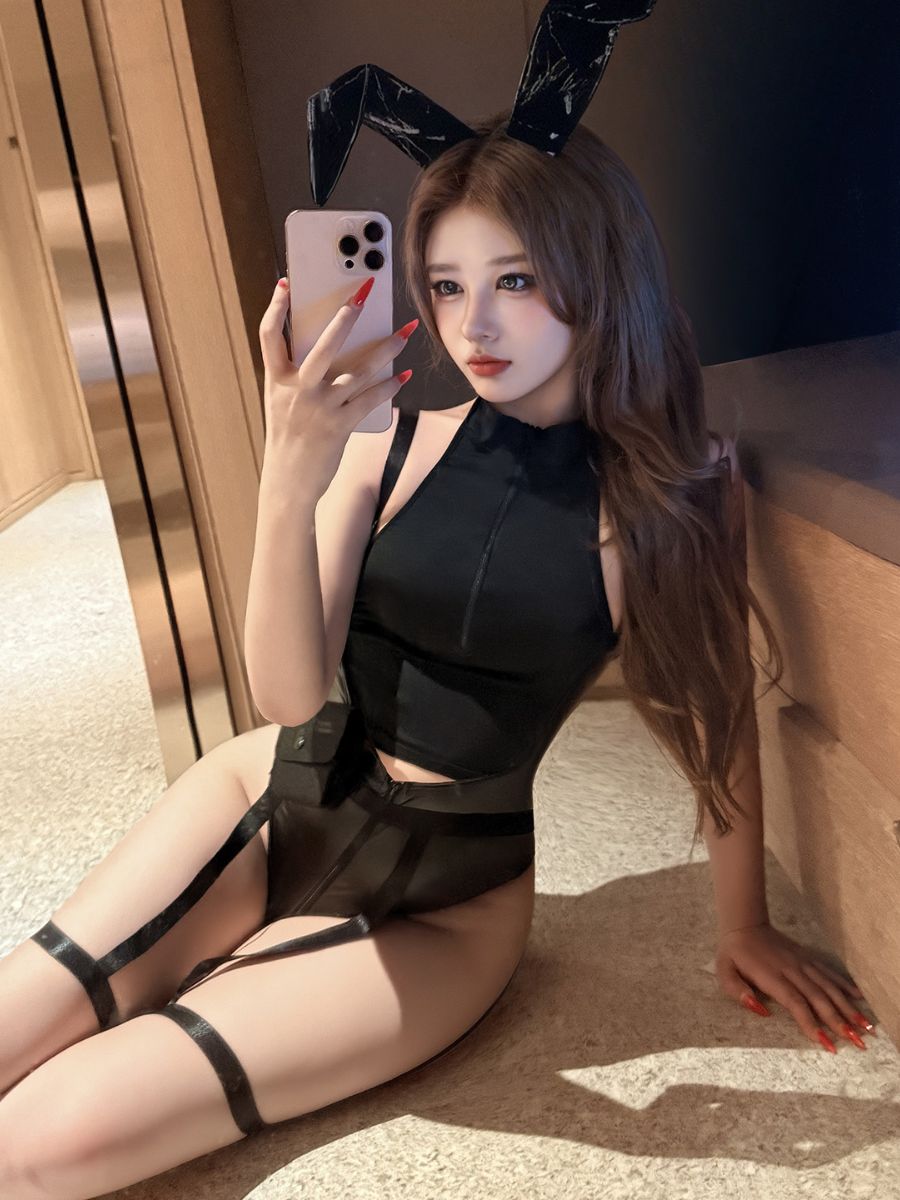 Zipper Crotch Bunny Cosplay Lingerie