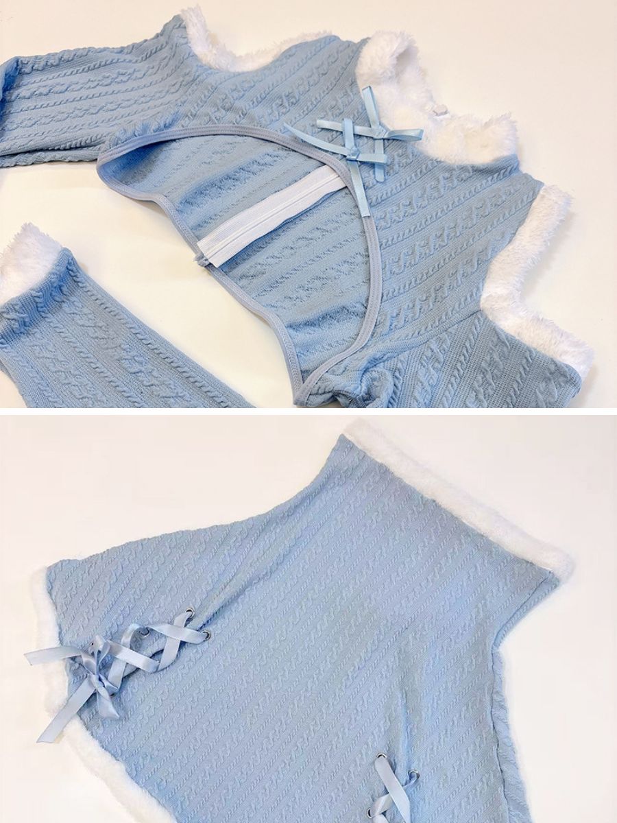 Ribbed Knit Bunny Cupless Outfit