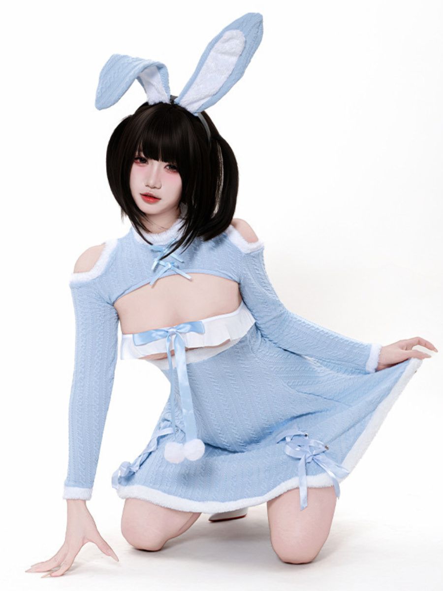 Ribbed Knit Bunny Cupless Outfit