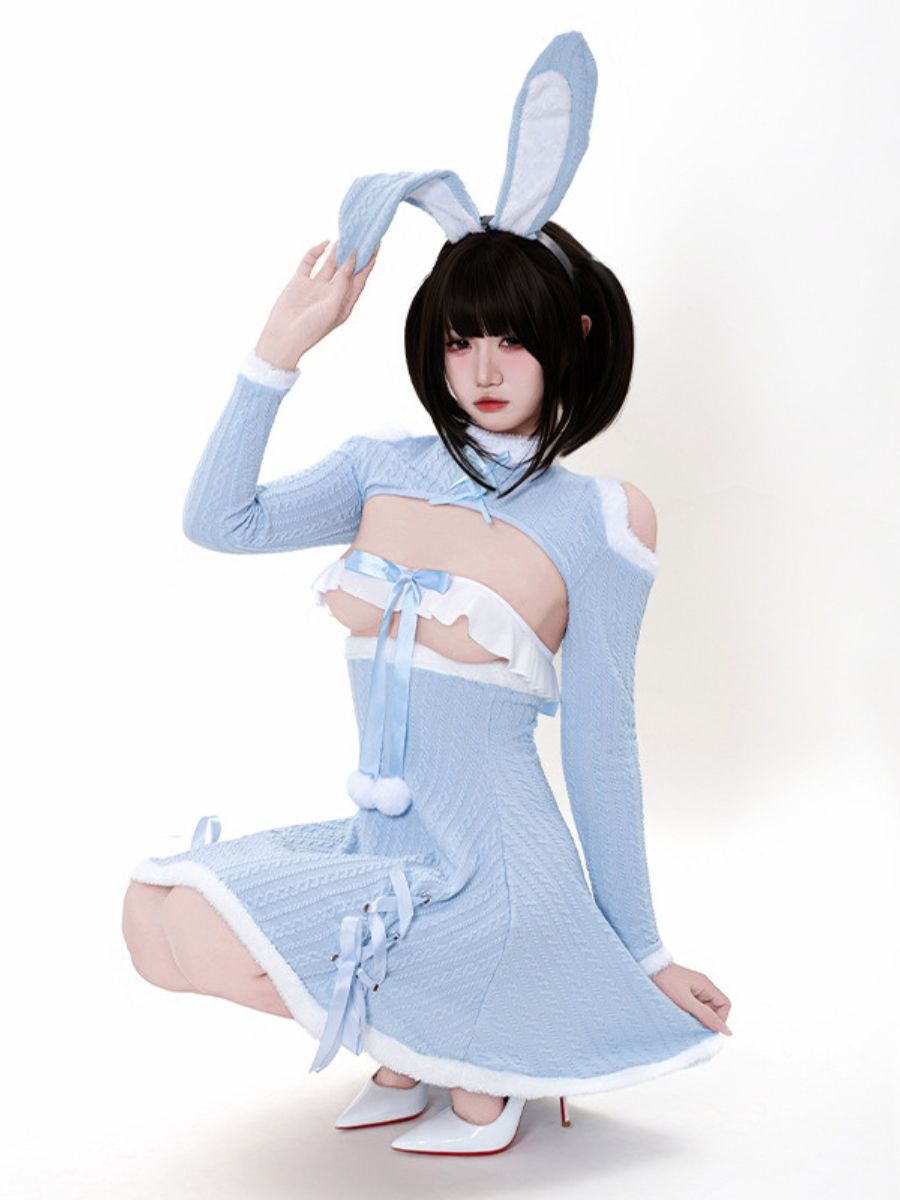 Ribbed Knit Bunny Cupless Outfit