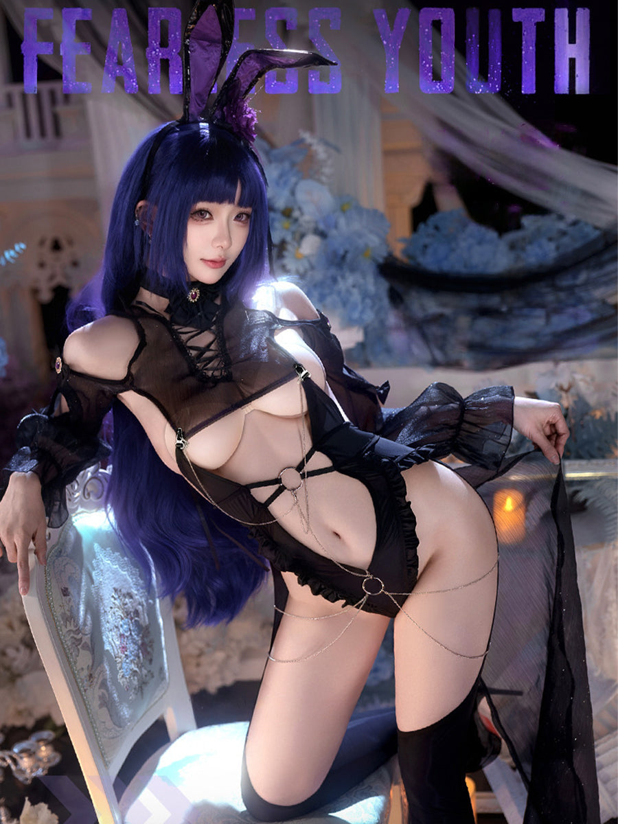 Gothic Black Bunny Costume for Women