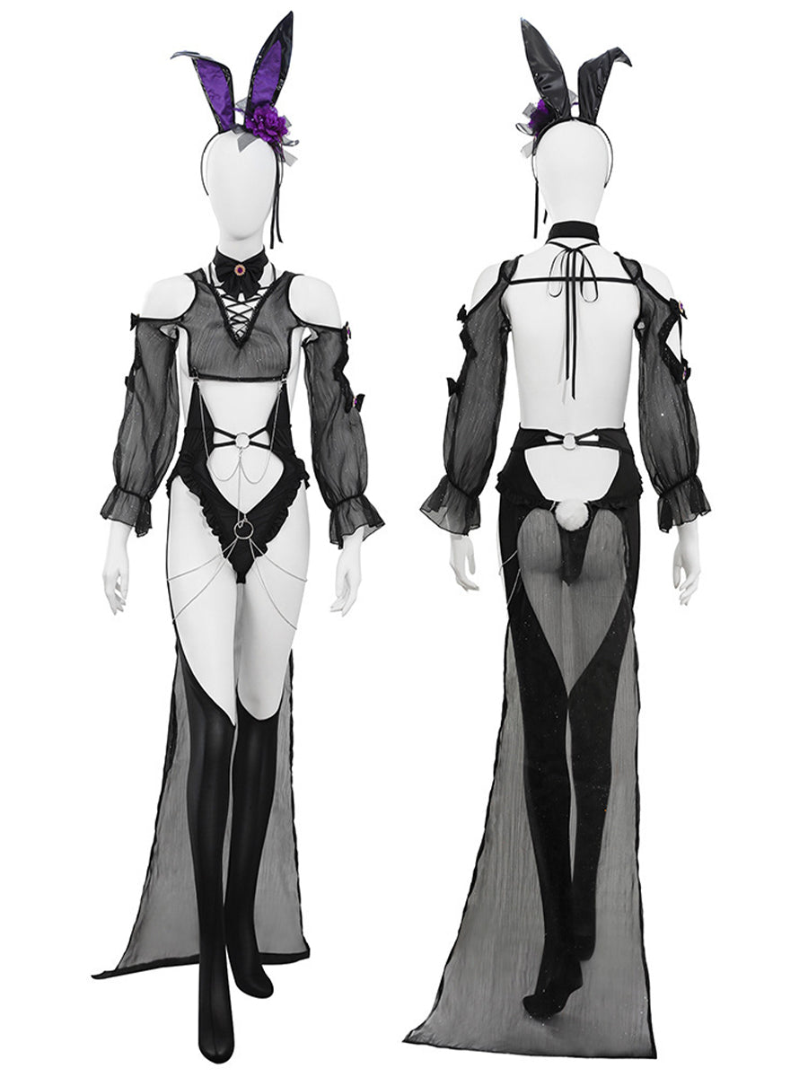 Gothic Black Bunny Costume for Women