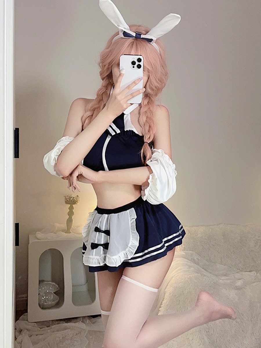 Sexy Bunny Maid Top and Skirt Set