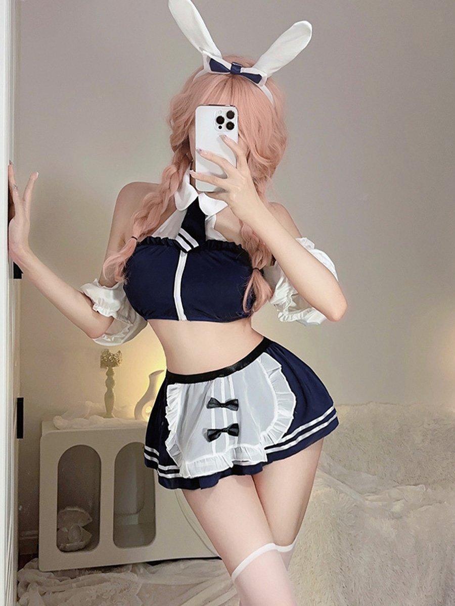 Sexy Bunny Maid Top and Skirt Set