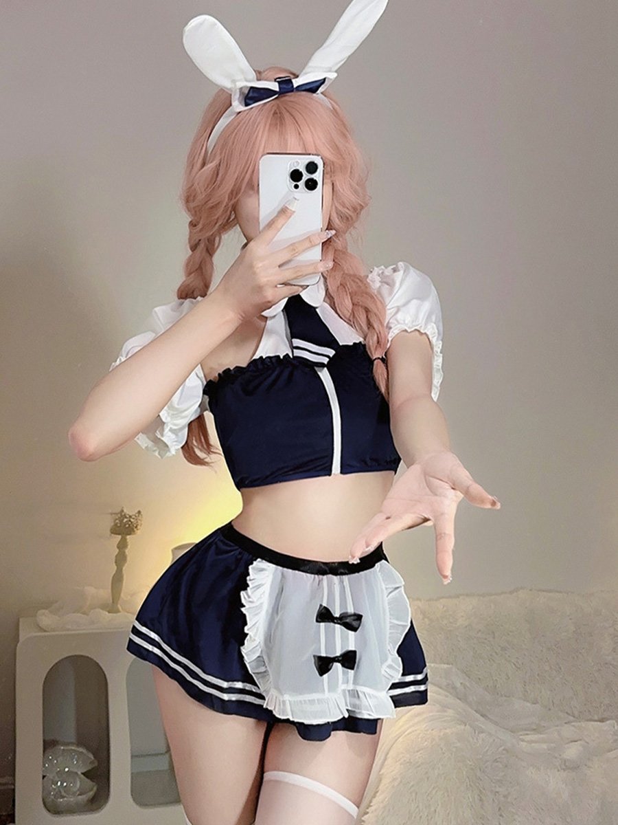 Sexy Bunny Maid Top and Skirt Set