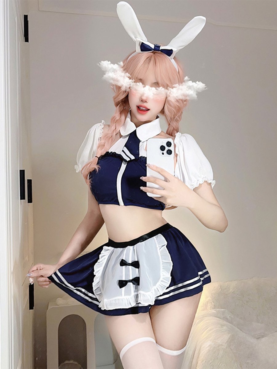 Sexy Bunny Maid Top and Skirt Set