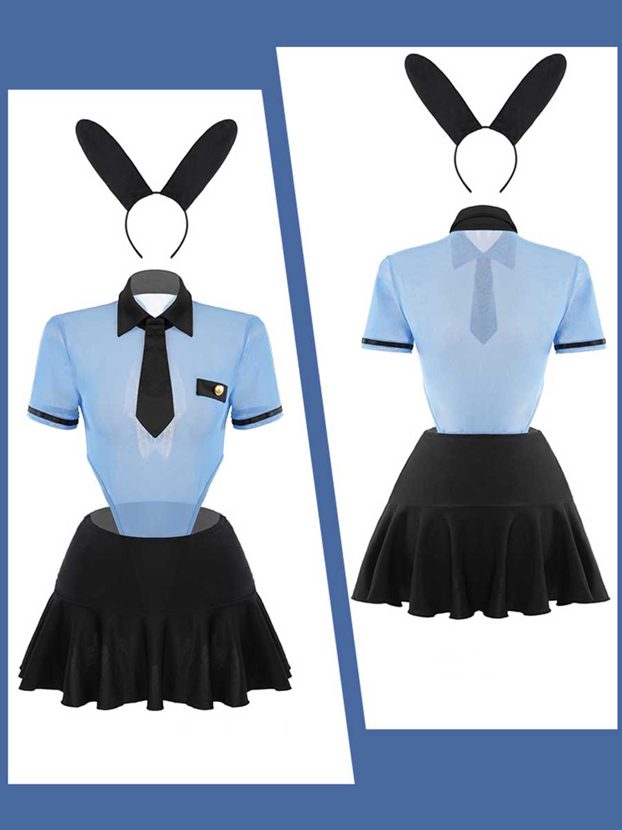 Anime Bunny Cop Cosplay Lingerie