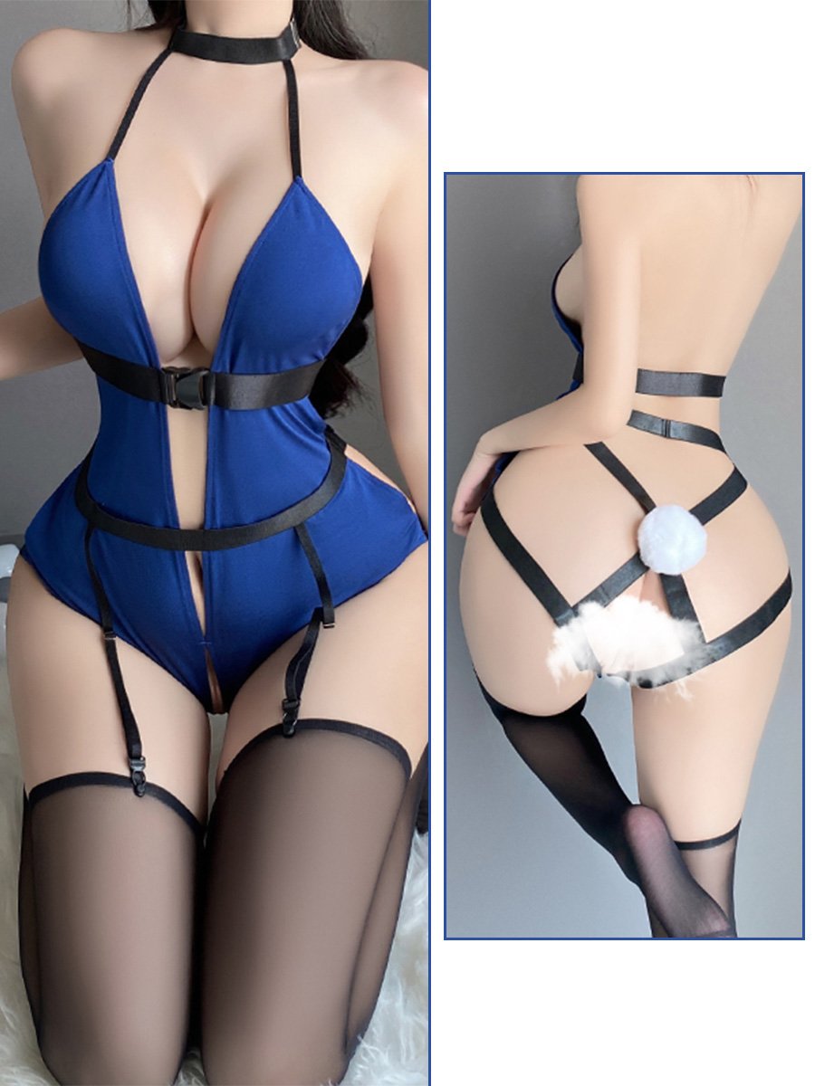 Strapped Bunny Crotchless Bodysuit