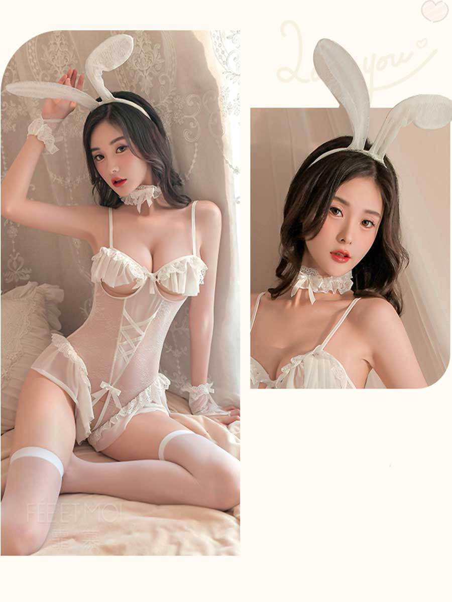 Open Cup Bunny Teddy Lingerie